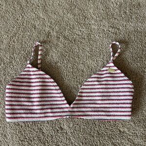 Roxy Striped Bikini Top in Red, White, and Blue